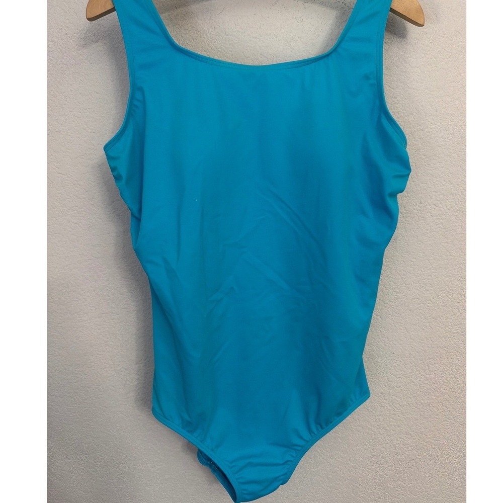 Lands' End Bright Turquoise One-Piece Swimsuit